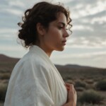 a woman in white clothes in meditation