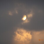 beautiful moon behind clouds