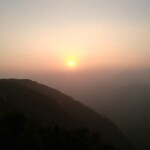 beautiful sunrise near the hills
