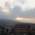 early morning in the town