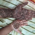 closeup of henna hand