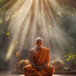A Buddhist Monk Praying under a tree A Buddhist Monk Praying under a tree