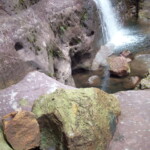 stream falling into a lake