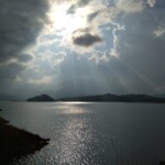 sunlight falling on still water