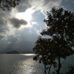 sunlight falling on waters