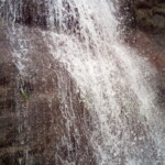 water falling into a lake