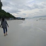 woman on a sandy beach
