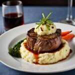 Beef steak with mashed potato