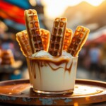 Vietnamese coffee with waffle