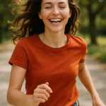 a beautiful woman doing jogging
