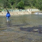 People - a woman walking of clear waters