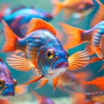 blue and orange fish