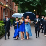 bridesmaid with umbrella