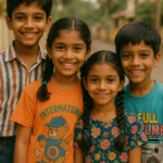 children posing a selfie