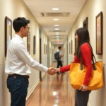 colleagues doing handshake