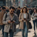 people - crowd of people walking on a busy street
