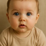cute baby looking