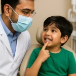 doctor treating a child
