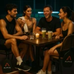 friends enjoying evening time