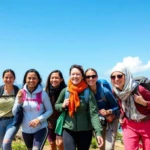friends enjoying their trip