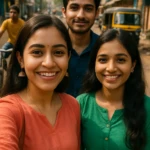 friends taking selfie