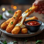 golden crispy mozzarella sticks