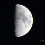 half moon in a dark night sky half moon in a dark night sky