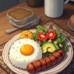 illustration of a meal