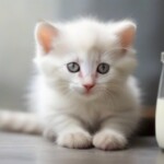 kitty with glass of milk