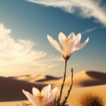 lily blooming in desert lily blooming in desert