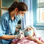 nurse caring for a patient