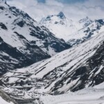snow capped mountains