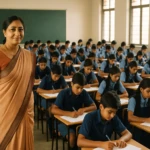 teacher taking exam
