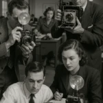 vintage photo of people at work