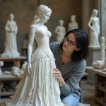 woman sculpting