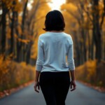 woman walking alone woman walking alone