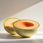 Musk Melon cut into two pieces Musk Melon cut into two pieces