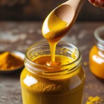 honey and turmeric mixture in a bottle honey and turmeric mixture in a bottle
