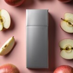 mockup apple slices with refrigerator mockup apple slices with refrigerator