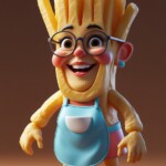 old lady french fry character old lady french fry character