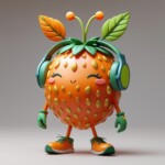 orange strawberry character orange strawberry character