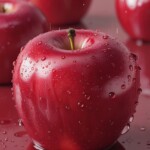 red fresh apples with water droplets red fresh apples with water droplets