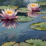 100+ Best Artistic Flower Background Images, Free Download 7 water color lily in lake painting