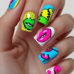 100+ Beautiful Nail Design Ideas for Free Download 21 graphiti pop art